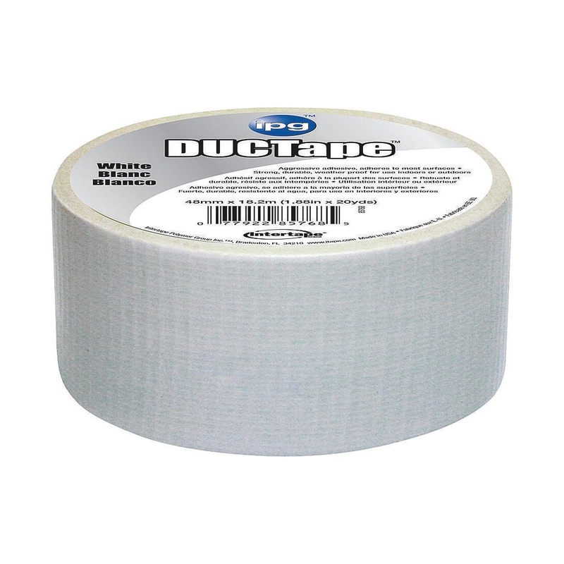 IPG 6720WHT JobSite DUCTape, Colored Duct Tape, 1.88 x 20 yd, White (Single Roll)