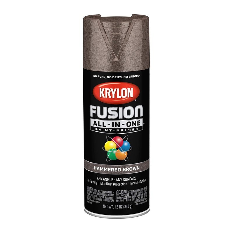 Krylon Fusion All-In-One Adhesive Hammered Finish Spray Paint for Indoor/Outdoor Use, 12 oz, Brown (Pack of 1)