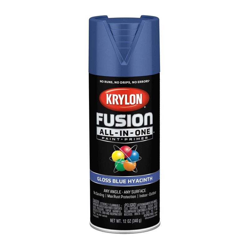 Krylon Fusion All-In-One Adhesive Spray Paint for Indoor/Outdoor Use, 12 oz, Blue Hyacinth Blue Hyacinth 12 Ounce (Pack of 1) Gloss