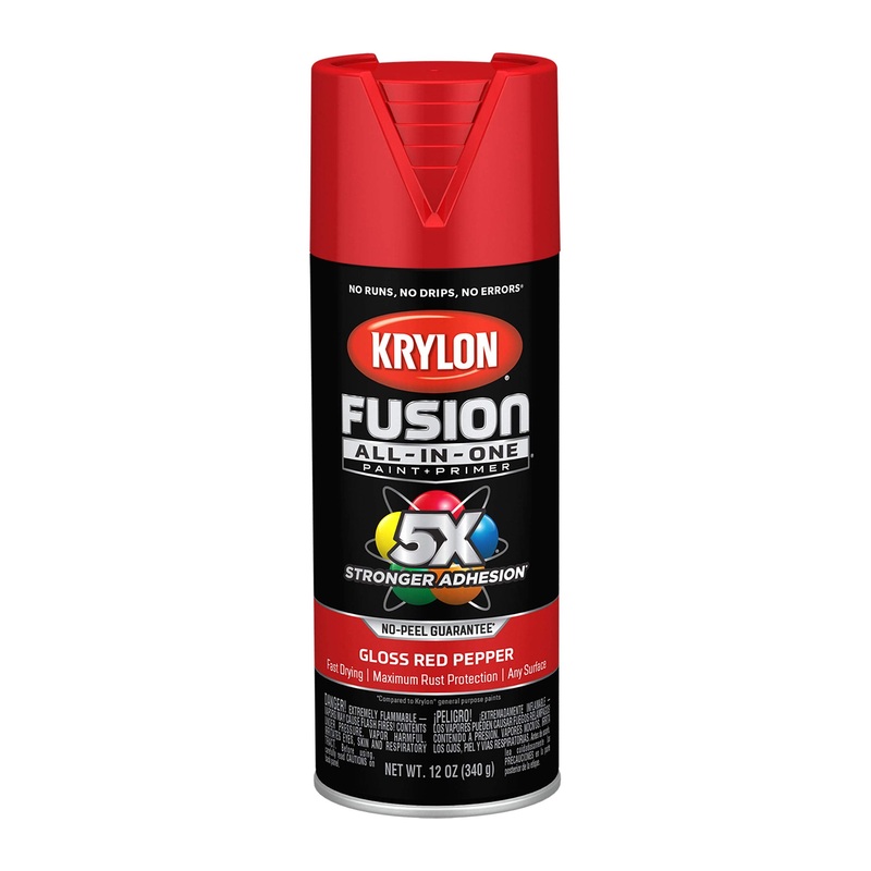 Krylon Fusion All-In-One Adhesive Spray Paint for Indoor/Outdoor Use, 12 oz, Red Pepper (Pack of 1)
