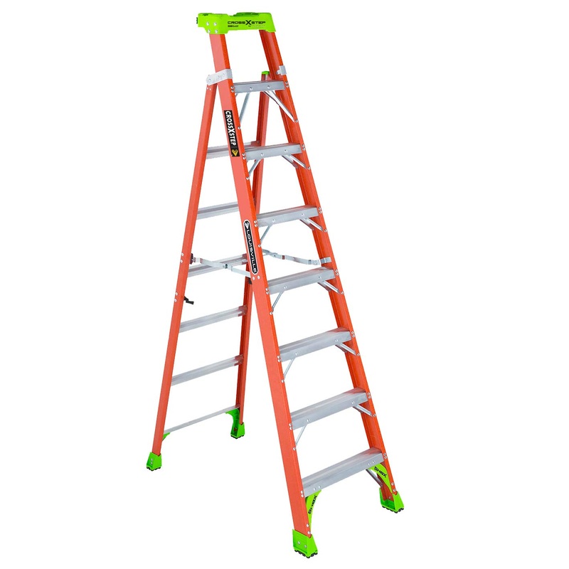 Louisville Ladder 8-foot Fiberglass Cross Step Ladder, 300-Pound Load Capacity, Type IA – FXS1508