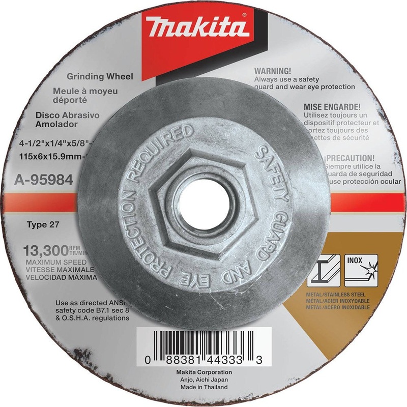 Makita (A-95984) 4-1/2 in. x 1/4 in. x 5/8-11 in. INOX Grinding Wheel, 36 Grit