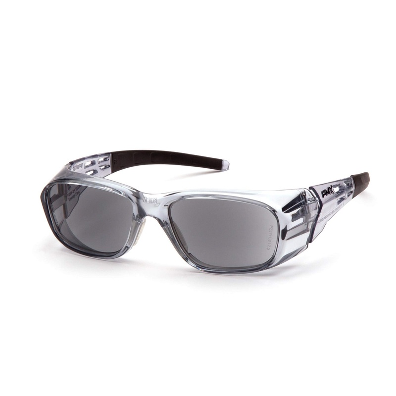 Pyramex Emerge Plus Readers, Safety Glass Gray, Frame Clear, Full Reader 1.5 Diopter, Lens Gray