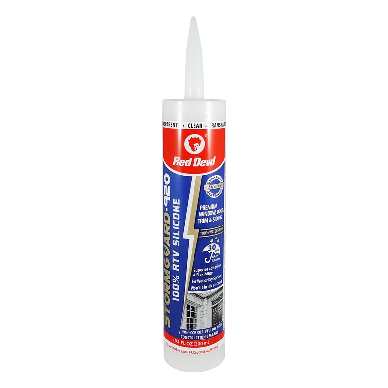 Red Devil 0787 StormGuard-920 100% RTV Silicone Window and Door Sealant, Clear, 10.1 oz. (Pack of 1)