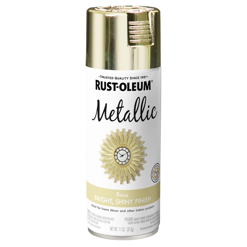 Rust-Oleum 1936830 Specialty Metallic Leafing Spray Paint Topcoat, Brass, 11 Oz Aerosol Can (Pack of 1)