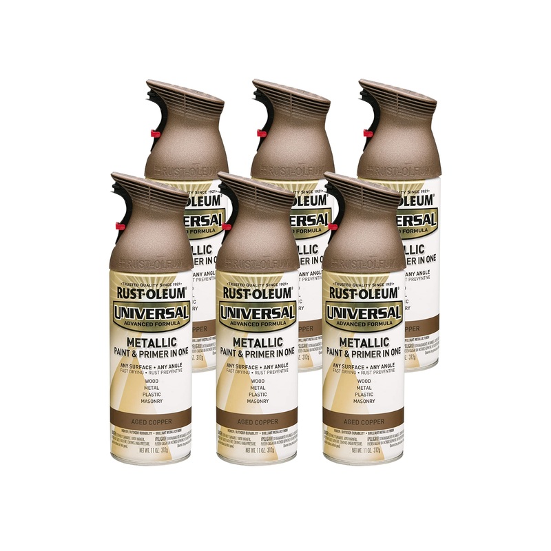 Rust-Oleum 249132 Universal All Surface Metallic Spray Paint, 11 oz, Aged Copper (Pack of 6)