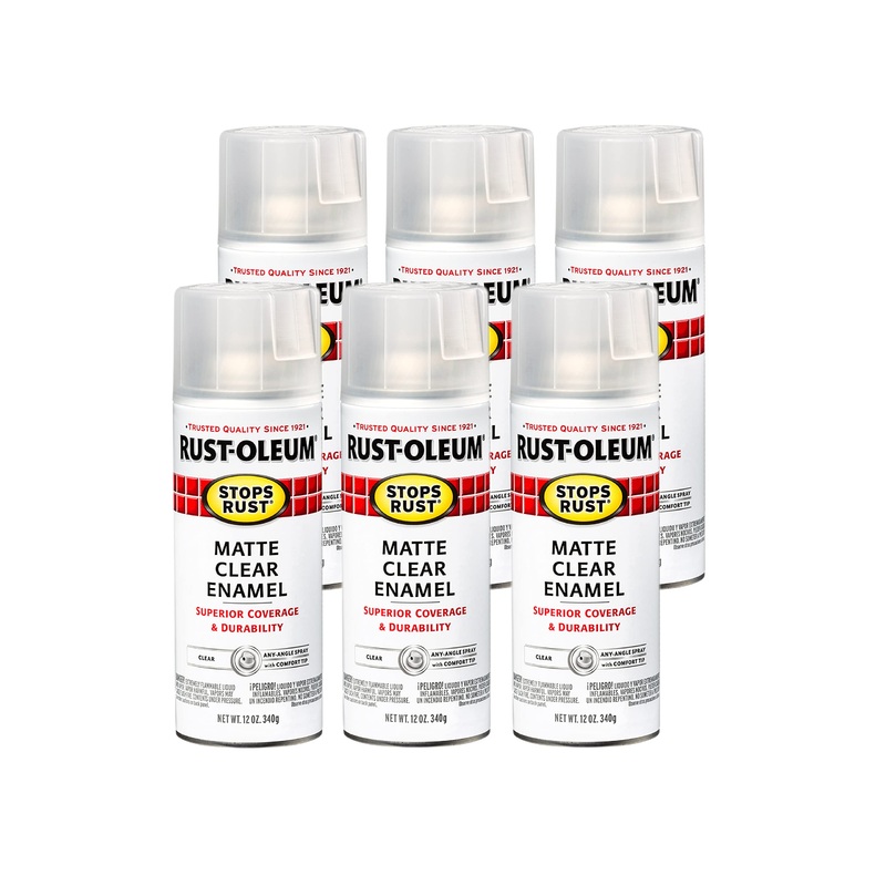 Rust-Oleum 285093 Stops Rust Spray Paint, Matte Clear, 12 Oz (Pack of 6)