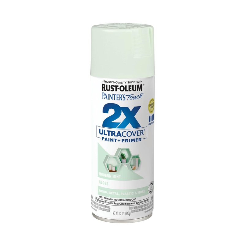Rust-Oleum 329200 Painter’s Touch 2X Ultra Cover Spray Paint, 12 oz, Gloss Modern Mint (Pack of 1)