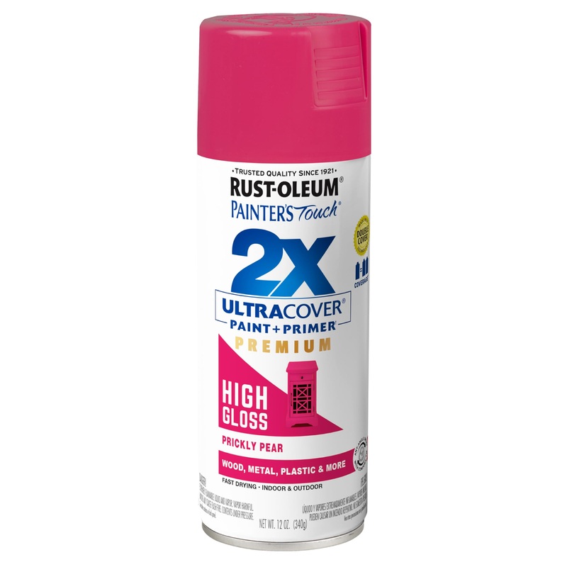 Rust-Oleum 331174 Painter’s Touch 2X Ultra Cover Spray Paint, 12 oz, High Gloss Prickly Pear (Pack of 1)