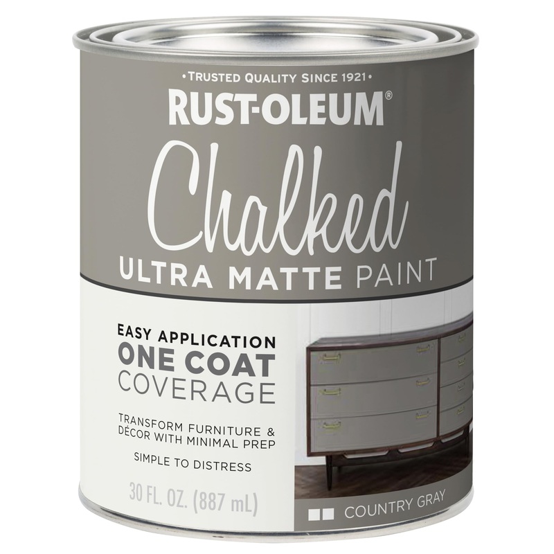 Rust-Oleum Chalked All-in-One Ultra Matte Paint, 30 Oz, Country Gray (Pack of 1)