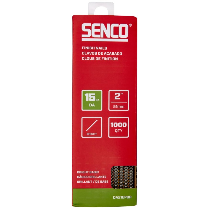 SENCO DA21EPBR 2 15 Gauge Angled Finish Nails, Bright Finish 1,000 Count Pack