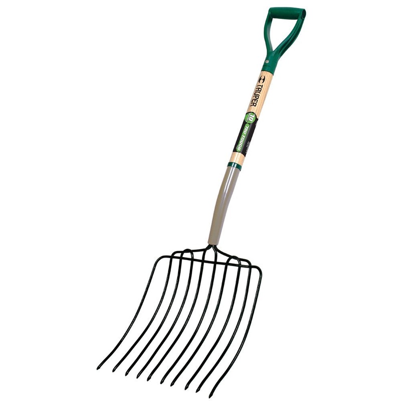 Truper 30-Inch TruTough Manure/Bedding Fork, 10-Tine, D-Handle – 30330