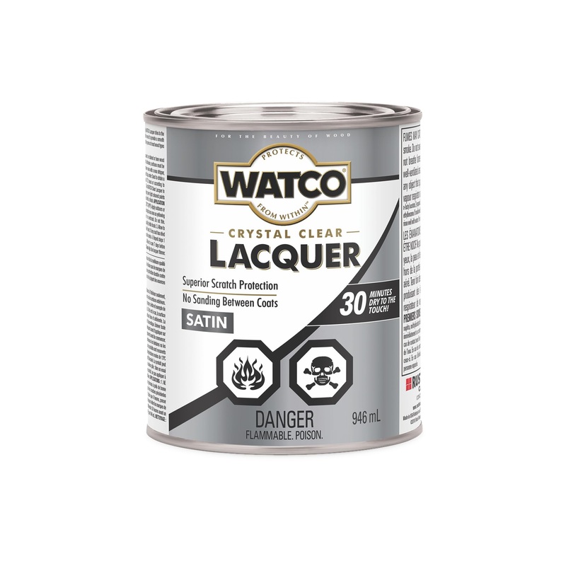 Watco 63241 Lacquer Clear Wood Finish, Quart, Satin Clear (Pack of 1)