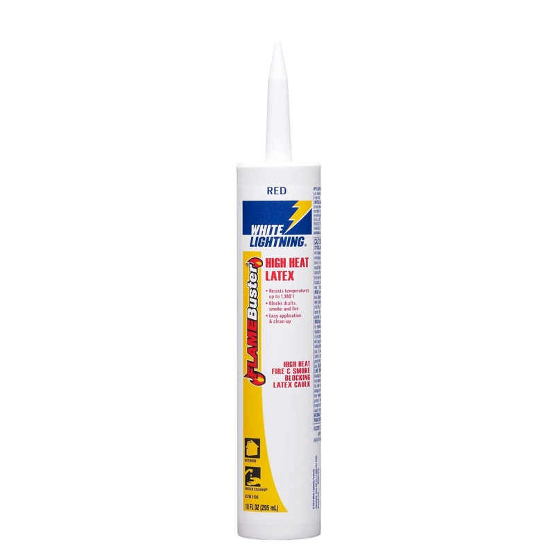 White Lightning Flame Buster High Heat Latex Caulk, Red, 10 fl. oz. Smoke & Fire Blocking – W44017010