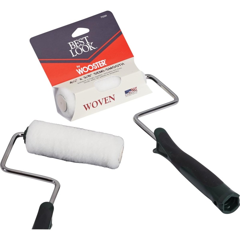 Wooster Best Look 4-1/2 In. x 3/8 In. Mini Woven Paint Roller Cover & Frame