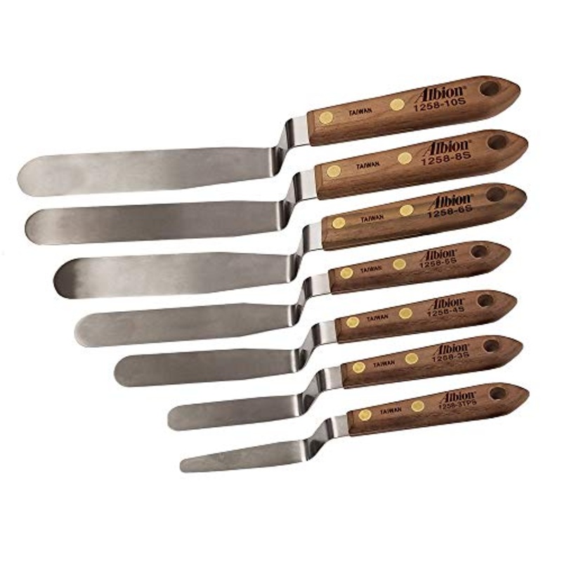 Albion Engineering 7-Piece Classic Offset Caulk Tooling Spatula Set