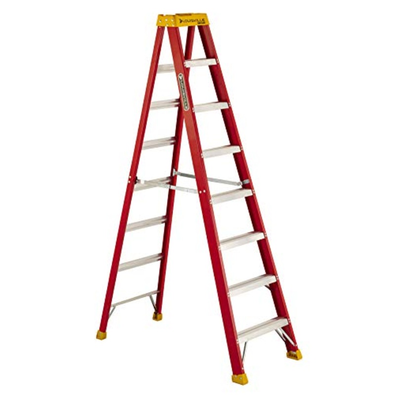 Louisville Ladder 8-Foot Fiberglass Step Ladder with 300lbs. Load Capacity