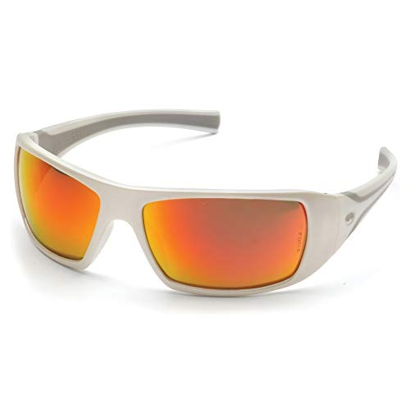 Pyramex Goliath Safety Eyewear White Frame, Indoor/Outdoor Mirror Lens