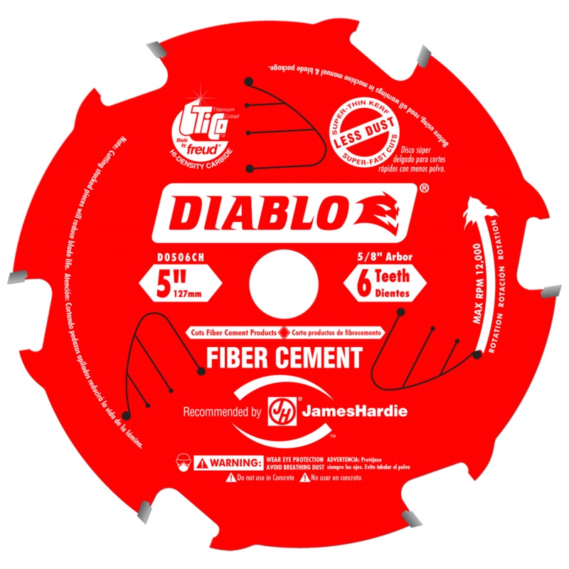 Diablo Tools 5x 6 Tooth Carbide Fiber Cement HardiBlade