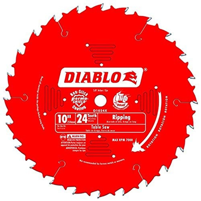 Freud Diablo 10 24-Tooth ATB Ripping Saw Blade 5/8 Arbor