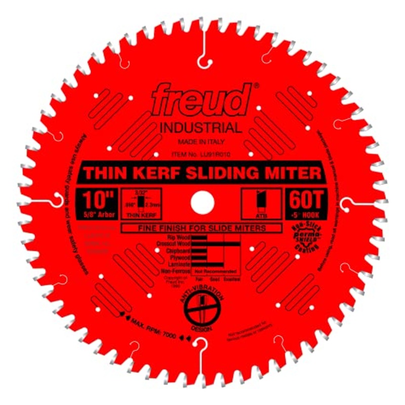 Freud LU91R010: 10 Thin Kerf Sliding Compound Miter Saw Blade