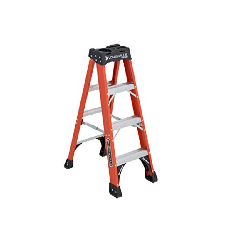 Louisville Fiberglass 375 Lbs. 4-Foot Fiberglass Duty Ladder