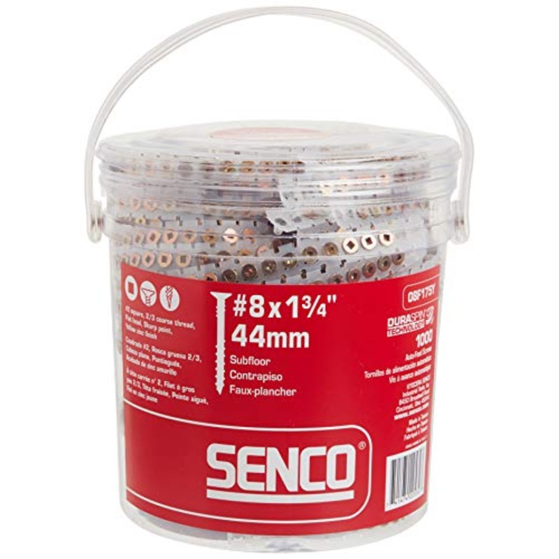 SENCO (08F175Y) Duraspin #8 by 1-3/4 Flooring to Wood Collated Screw (1, 000 per Box)