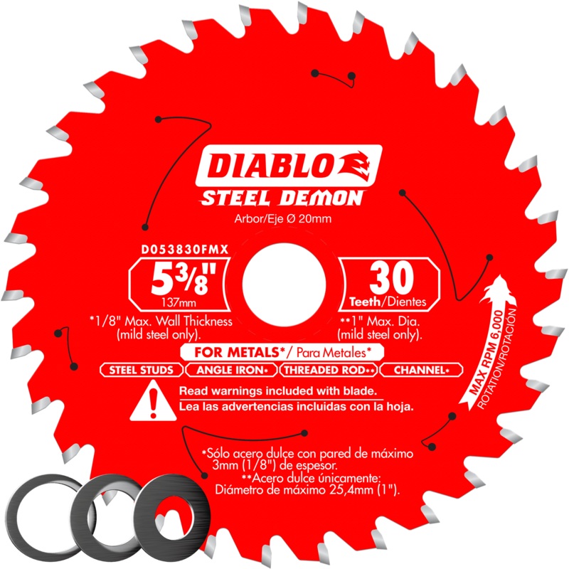 Diablo 5-3/8 x 30-Teeth Steel Demon Carbide Saw Blade for Medium Metal