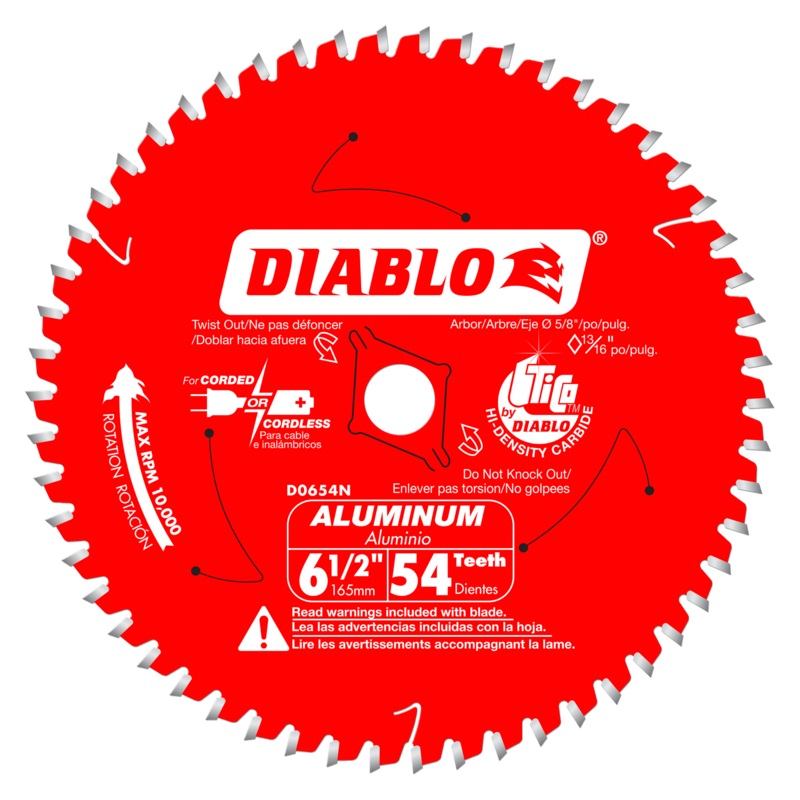 Diablo 6-1/2 x 54-Teeth Saw Blade for Medium Aluminum