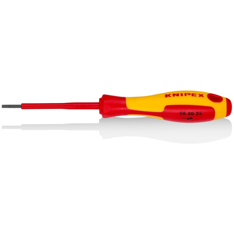 KNIPEX 3 Slotted Screwdriver, 1000V Insulated, 3/32 tip