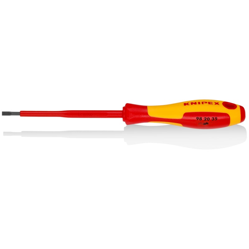 KNIPEX 4 Slotted Screwdriver, 1000V Insulated, 1/8 tip
