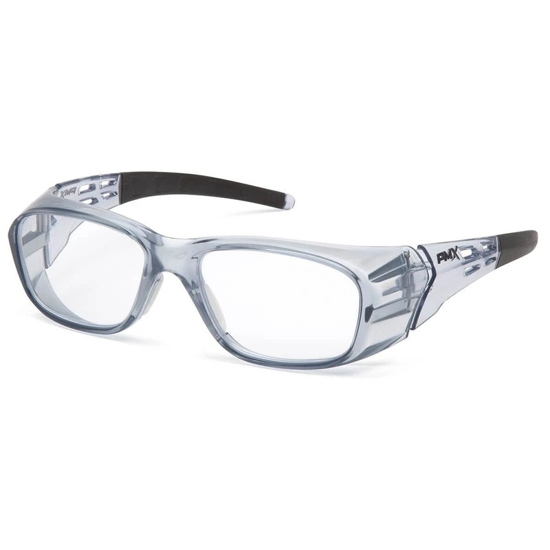Pyramex Safety Emerge Plus Safety Reader Glasses – 2.5 Clear Lens | Translucent Gray Frame