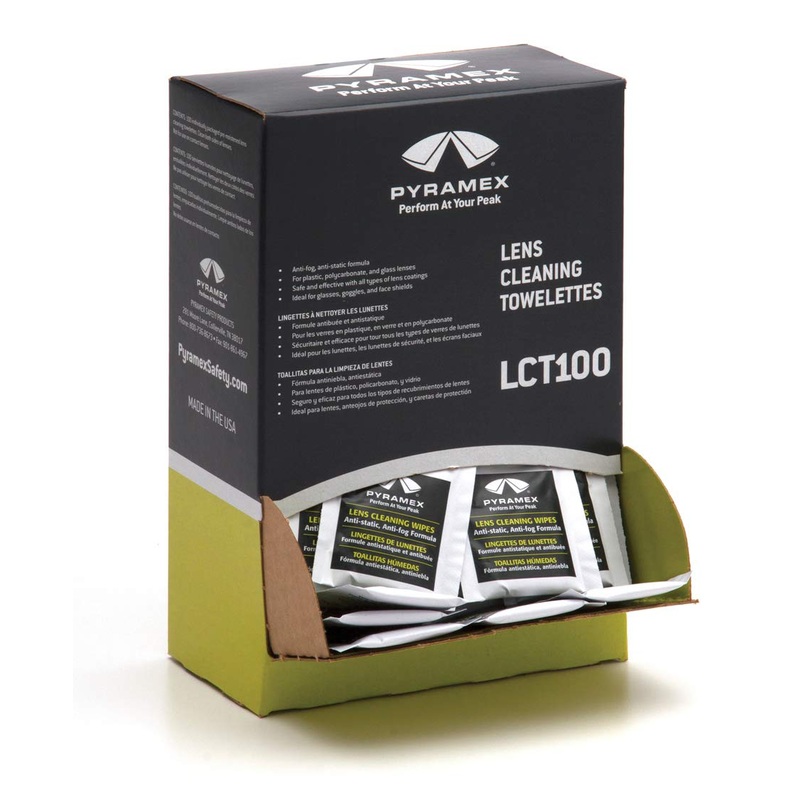 Pyramex Safety Individually Packaged Lens Cleaning Towelettes (100 Pack)