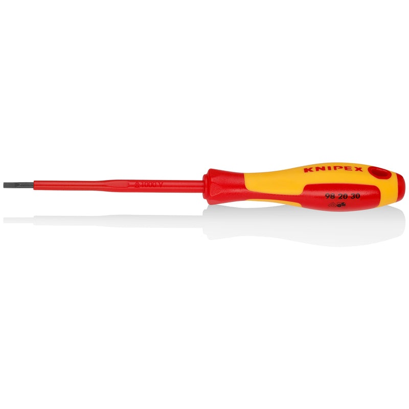 KNIPEX Slotted Screwdriver, 4-1000V Insulated, 7/64 tip