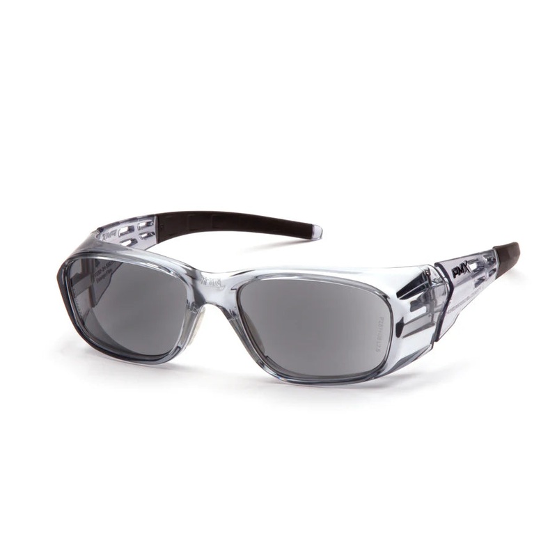 Pyramex Emerge Plus Readers Safety Glass Gray Frame Clear Full Reader 2.5 Diopter Lens-SG9820R25
