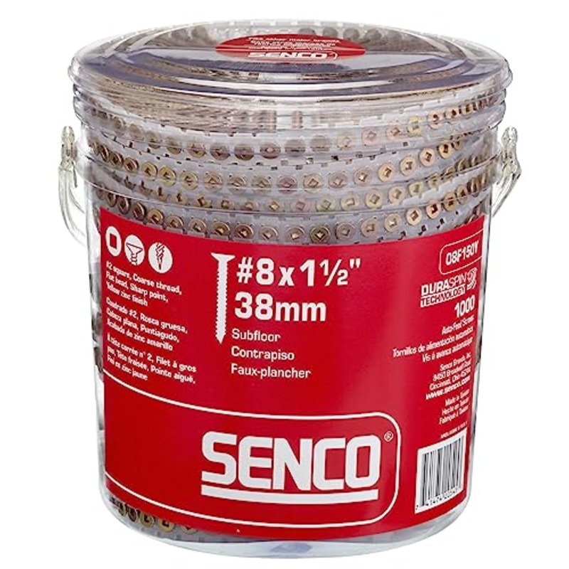 Senco DuraSpin #8 x 1-1/2-inch, Wood to Wood Collated Screw, 1,000 Ct.
