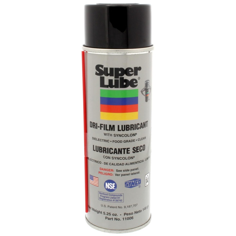 Super Lube Dri-Film Synthetic Powder Lubricant w/Syncolon (Opaque White, 5.25oz Aerosol) | NSF Certified Food Grade & Clean | Won’t Clog Nozzles