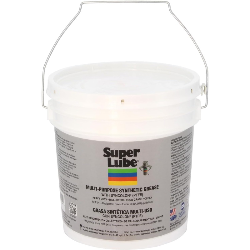 Super Lube Synthetic Grease (NLGI 2), 5 lb Pail, Translucent White- 41050
