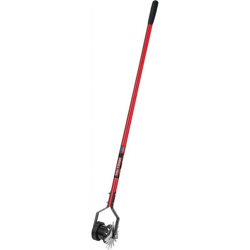 Truper Rotary Lawn 35195 Edger with Dual Wheel – Fiberglass Handle with Non-Slip Grip, 48 Inch