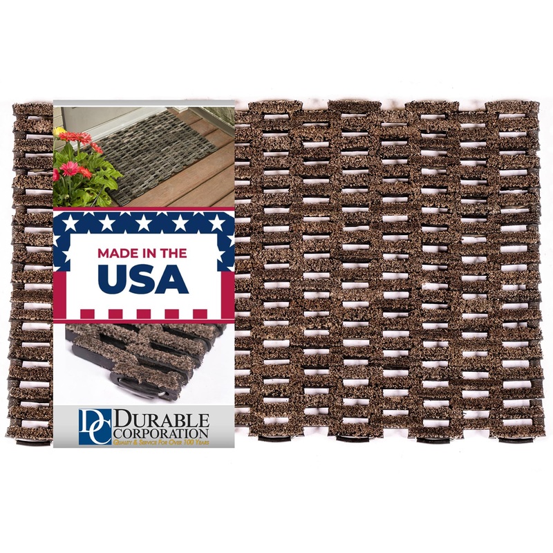 Durable Corporation 400S2030 Dura-Rug Recycled Fabric Tire-Link Outdoor Entrance Mat, 20 x 30