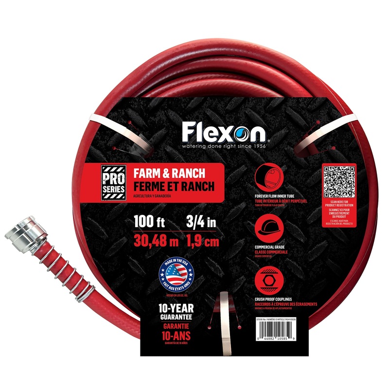 Flexon 3/4 x 100ft Farm & Ranch Garden Hose – FA34100CN