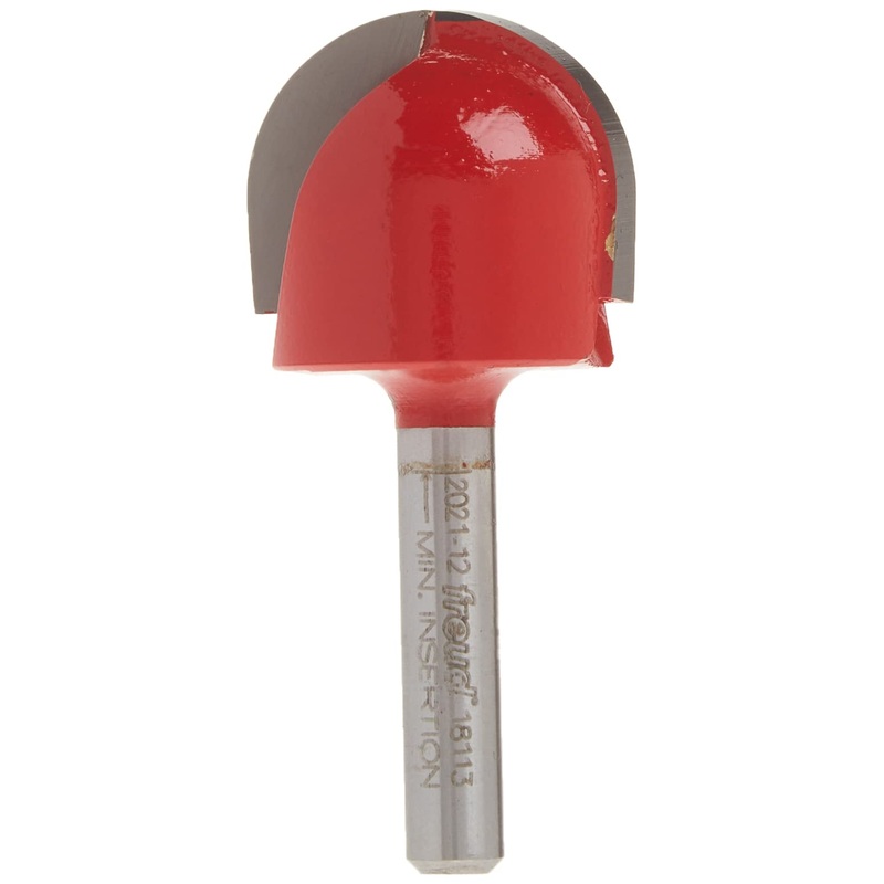 Freud 18-113: 1/2 Radius Round Nose Bit with 1/4 Shank 1-Inch Diameter Round Nose Router Bit with 1/4-Inch Shank