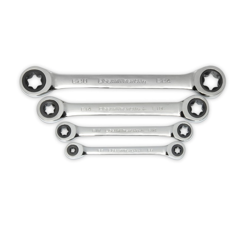 GEARWRENCH 4 Piece Double Box Ratcheting E-Torx Wrench Set – 9224D