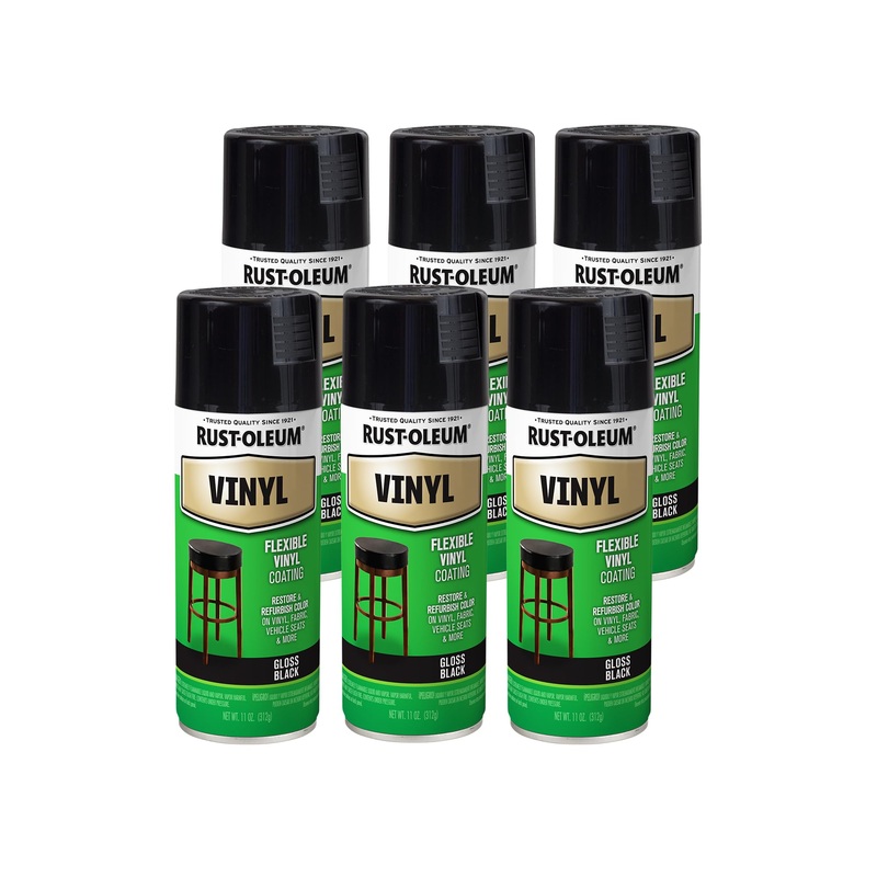 Rust-Oleum 1909830 Specialty Vinyl Spray Paint, 12 oz, Black (Pack of 6)
