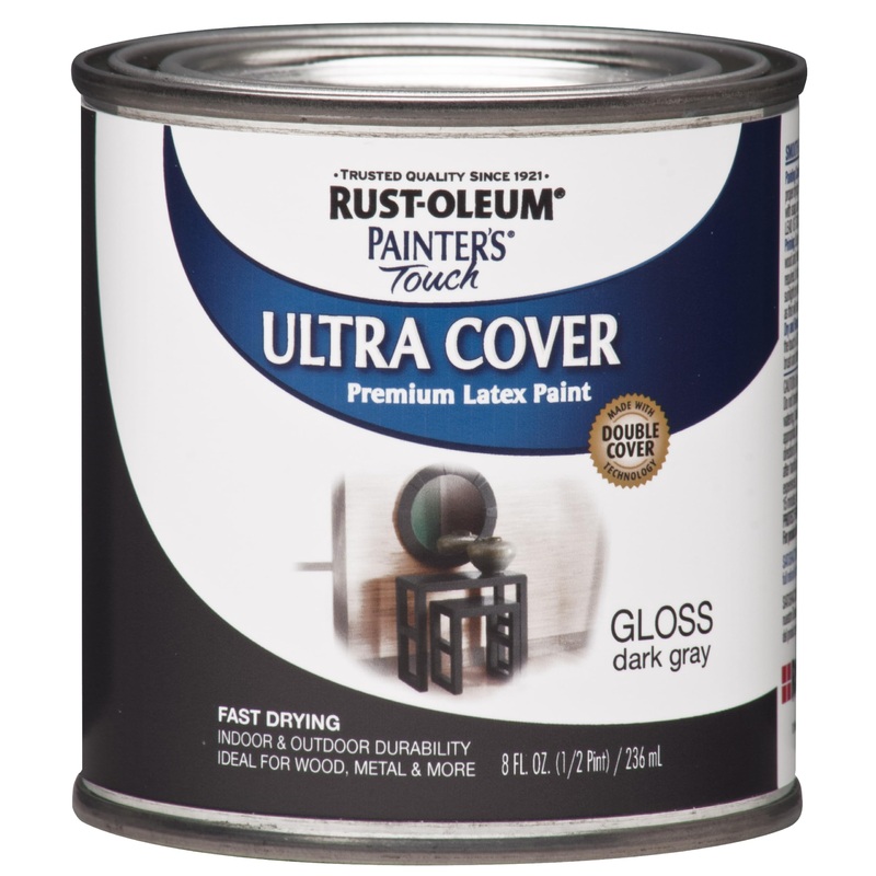 Rust-Oleum 1986730 Painter’s Touch Ultra-Cover Multi-Purpose Enamel Paint, 8 Fl Oz, Gloss Dark Gray (Pack of 1)