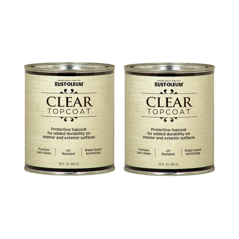 Rust-Oleum 253613 Metallic Accents Paint, Quart, Satin Clear (Pack of 2)