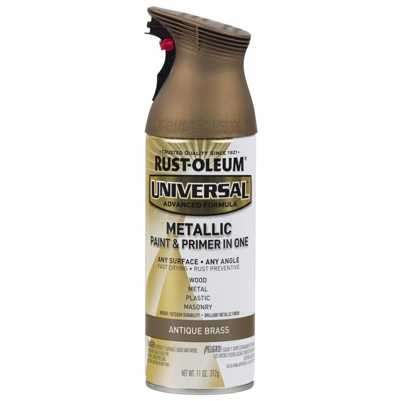 Rust-Oleum 260728 Universal All Surface Metallic Spray Paint, 11 oz, Antique Brass (Pack of 1)