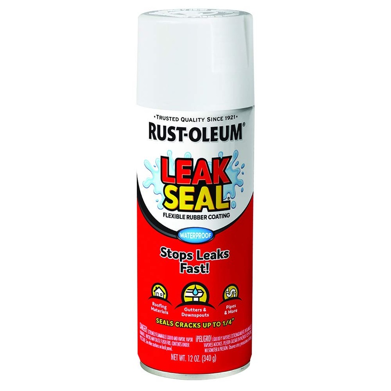 Rust-Oleum 267970 LeakSeal Flexible Rubber Coating Spray, 12 Oz, White (Pack of 1)