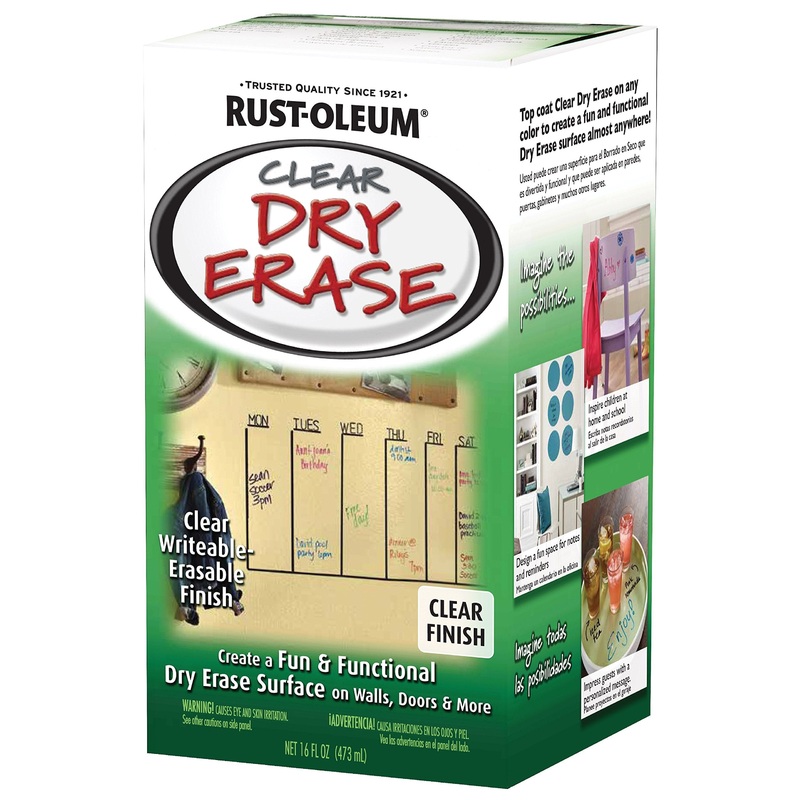 Rust-Oleum 284637 Specialty Dry Erase Brush-On Paint Kit, 16 Oz, Clear (Pack of 1)