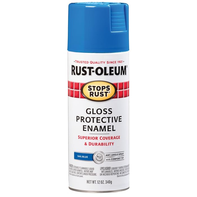 Rust-Oleum 7724830 Stops Rust Spray Paint, 12 oz, Gloss Sail Blue (Pack of 6)